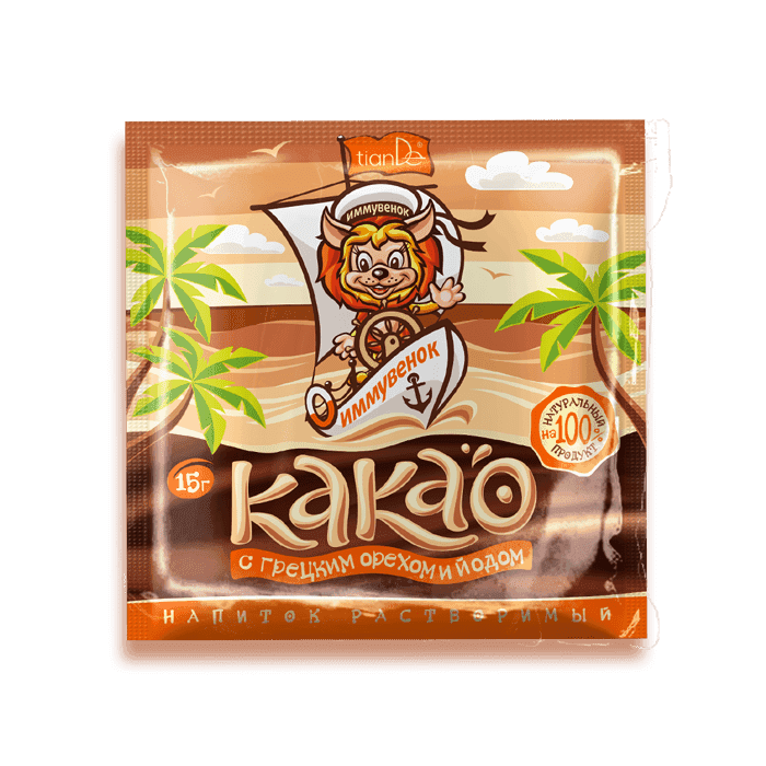 Напиток растворимый «Какао с грецким орехом и йодом»